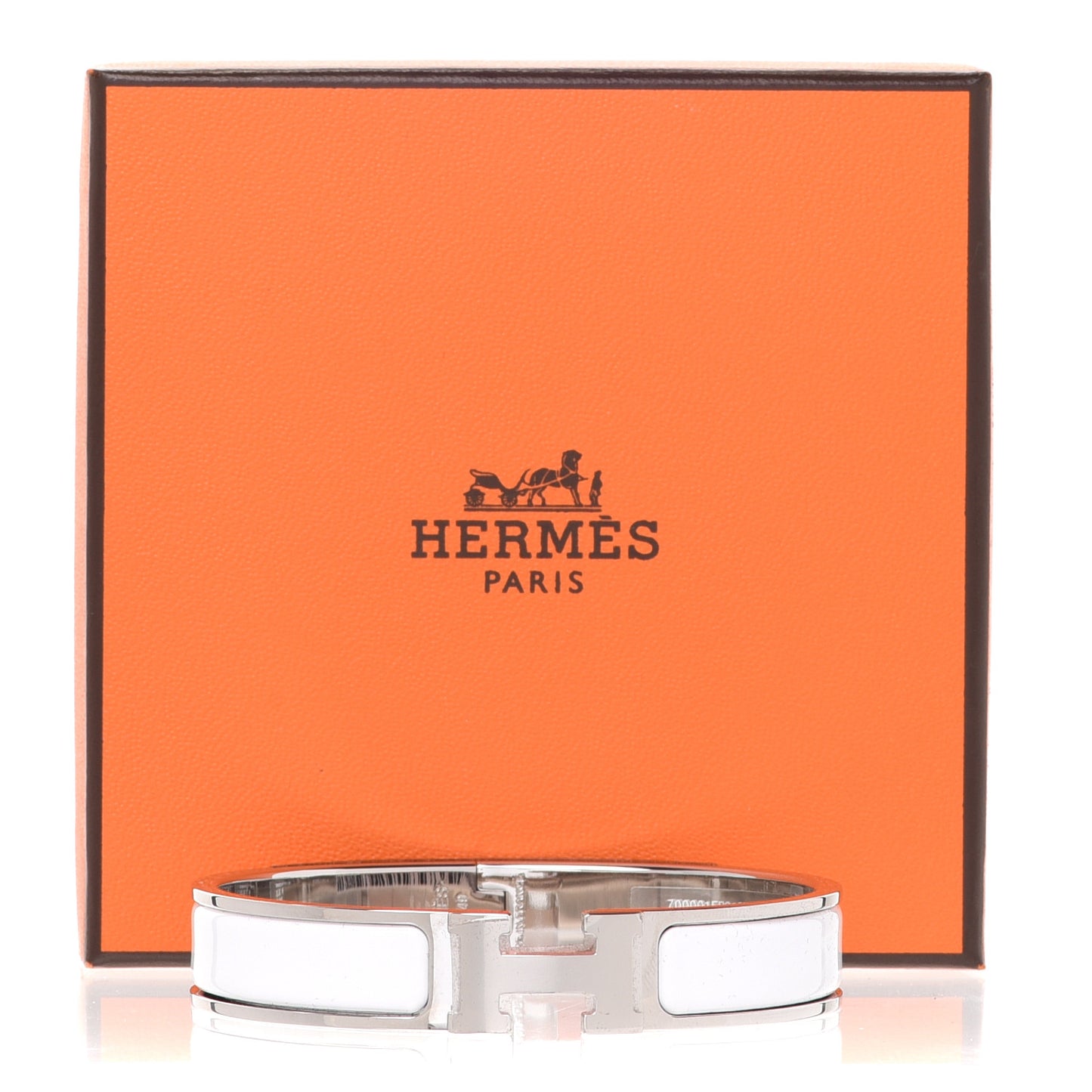 Enamel Narrow Clic Clac H Bracelet GM White
