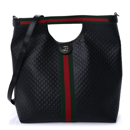 Gucci Microguccissima Web Large Giglio Tote  Black 2 of 10