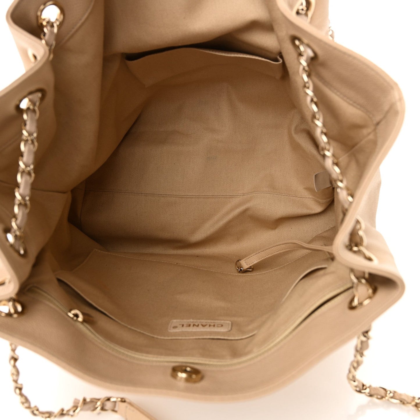 Caviar Stitched Shopping Tote Beige