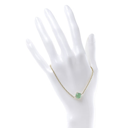 David Yurman 18K Yellow Gold Diamond Chrysoprase 8mm Chatelaine Bracelet 2 of 4