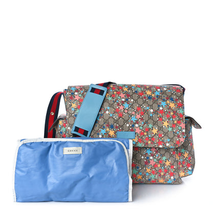 Gucci GG Supreme Monogram Star Print Diaper Bag Blue Multicolor 1 of 11