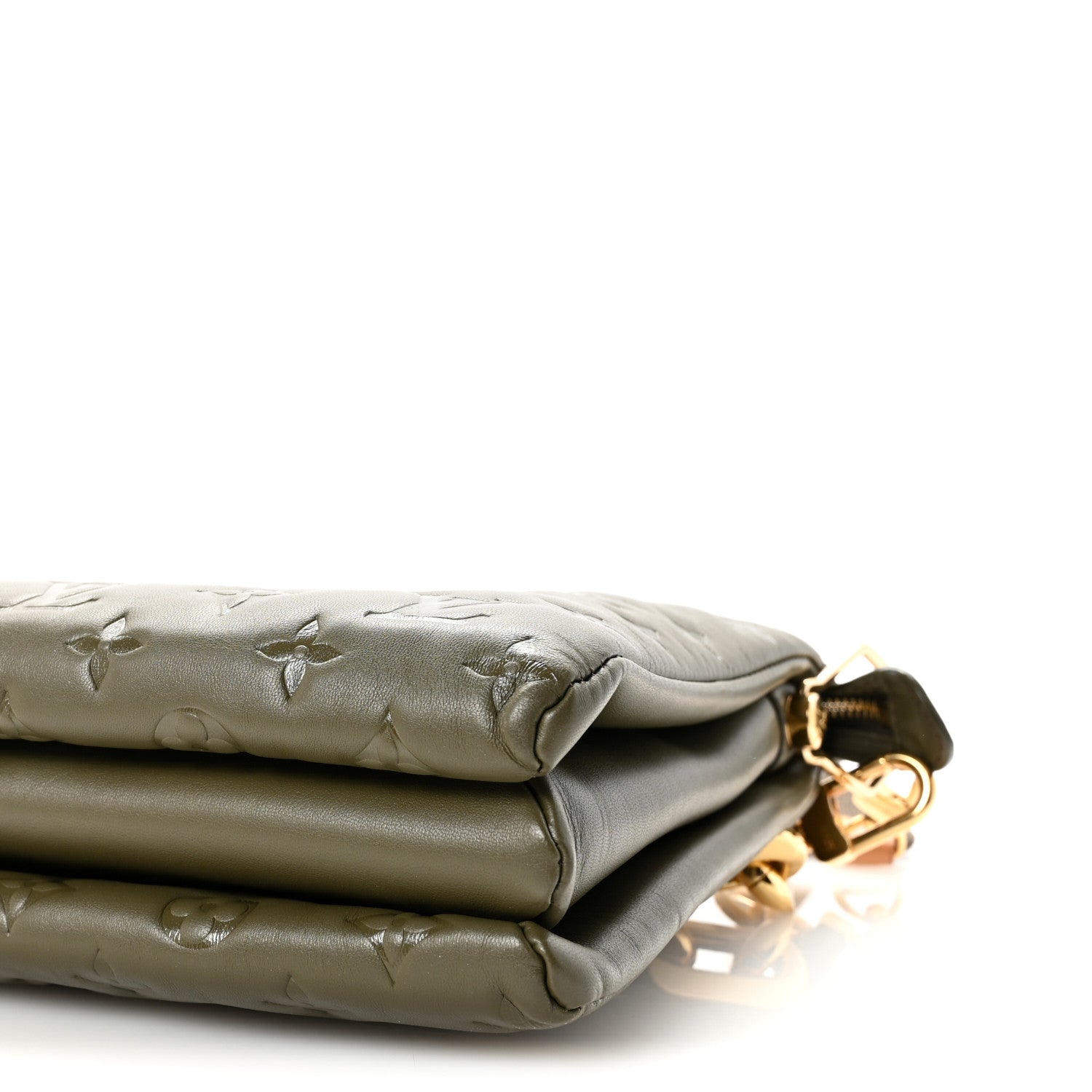 Louis Vuitton Lambskin Embossed Monogram Coussin MM Khaki 9 of 9