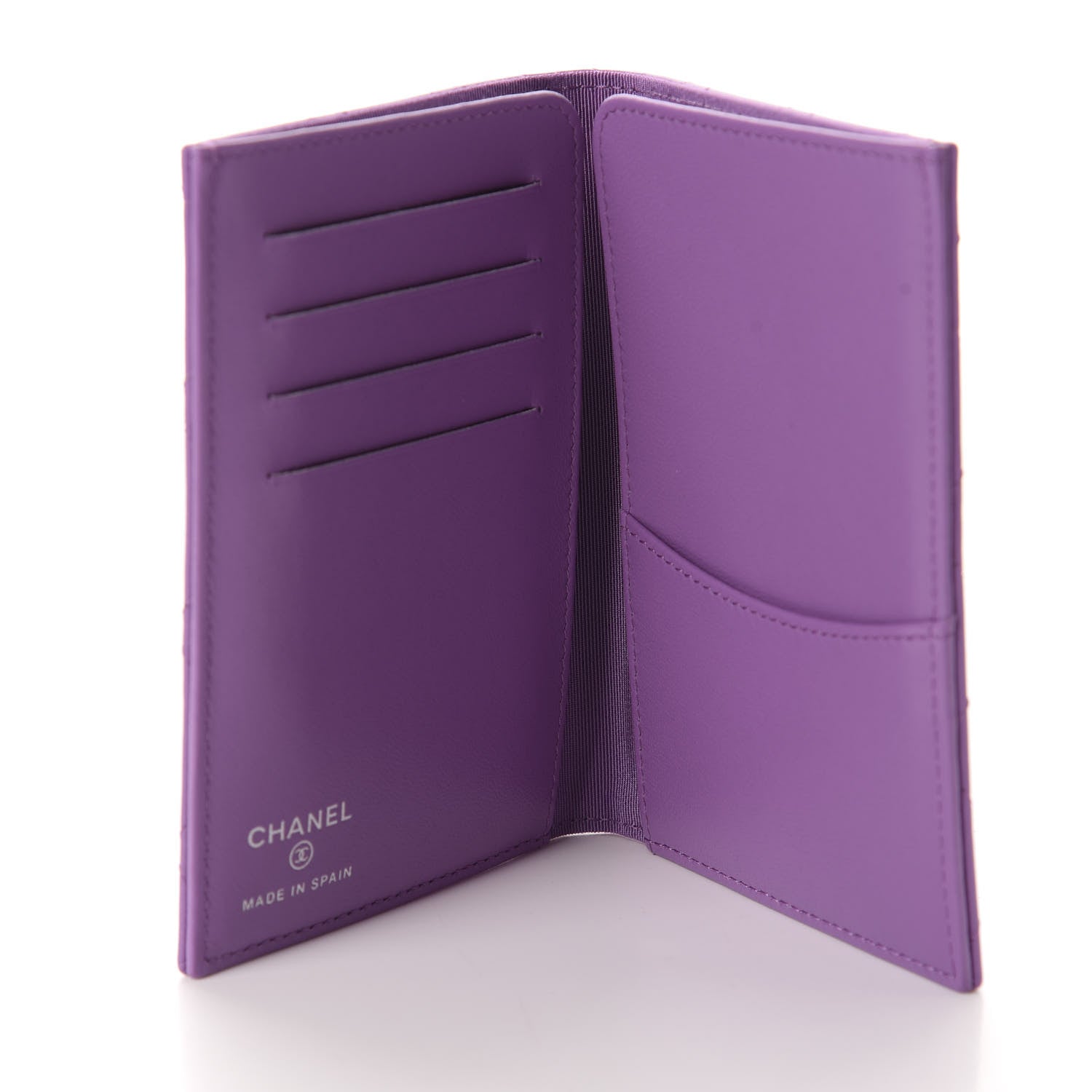 Chanel Lambskin Quilted Passport Holder Purple 5 of 8