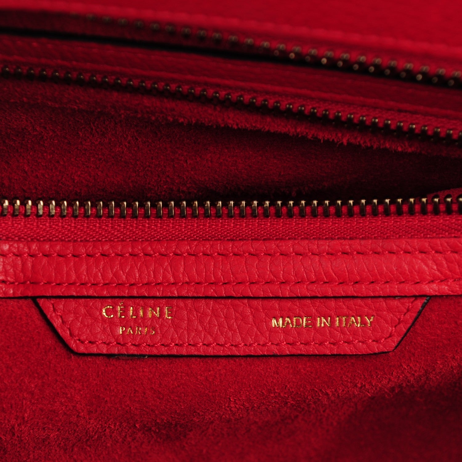 Celine Drummed Calfskin Mini Luggage Coquelicot 6 of 7