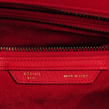 Celine Drummed Calfskin Mini Luggage Coquelicot 6 of 7