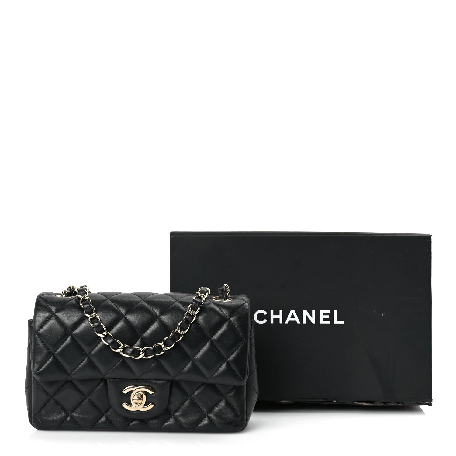 Chanel Lambskin Quilted Mini Rectangular Flap Black 10 of 10