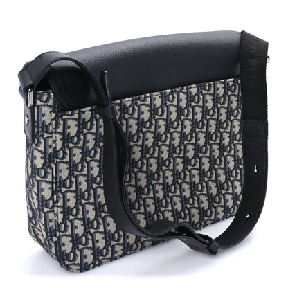 Christian Dior Oblique Jacquard Grained Calfskin Medium Saddle Messenger Bag Beige Black 2 of 7
