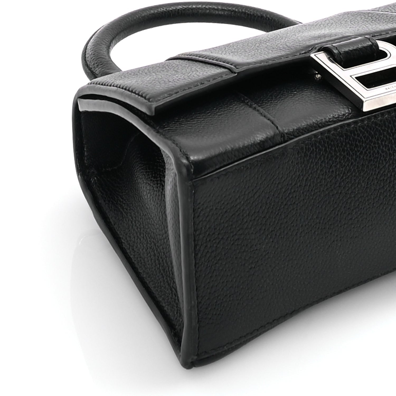 Balenciaga Grained Calfskin Hourglass Top Handle Bag XS Black 7 of 8