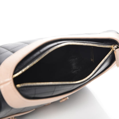 Chanel Calfskin Quilted Small Shoulder Bag Black Beige 5 of 9