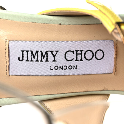 Jimmy Choo Kid Patent Typhoon Ankle Strap Pumps 38 Lime 10 of 13