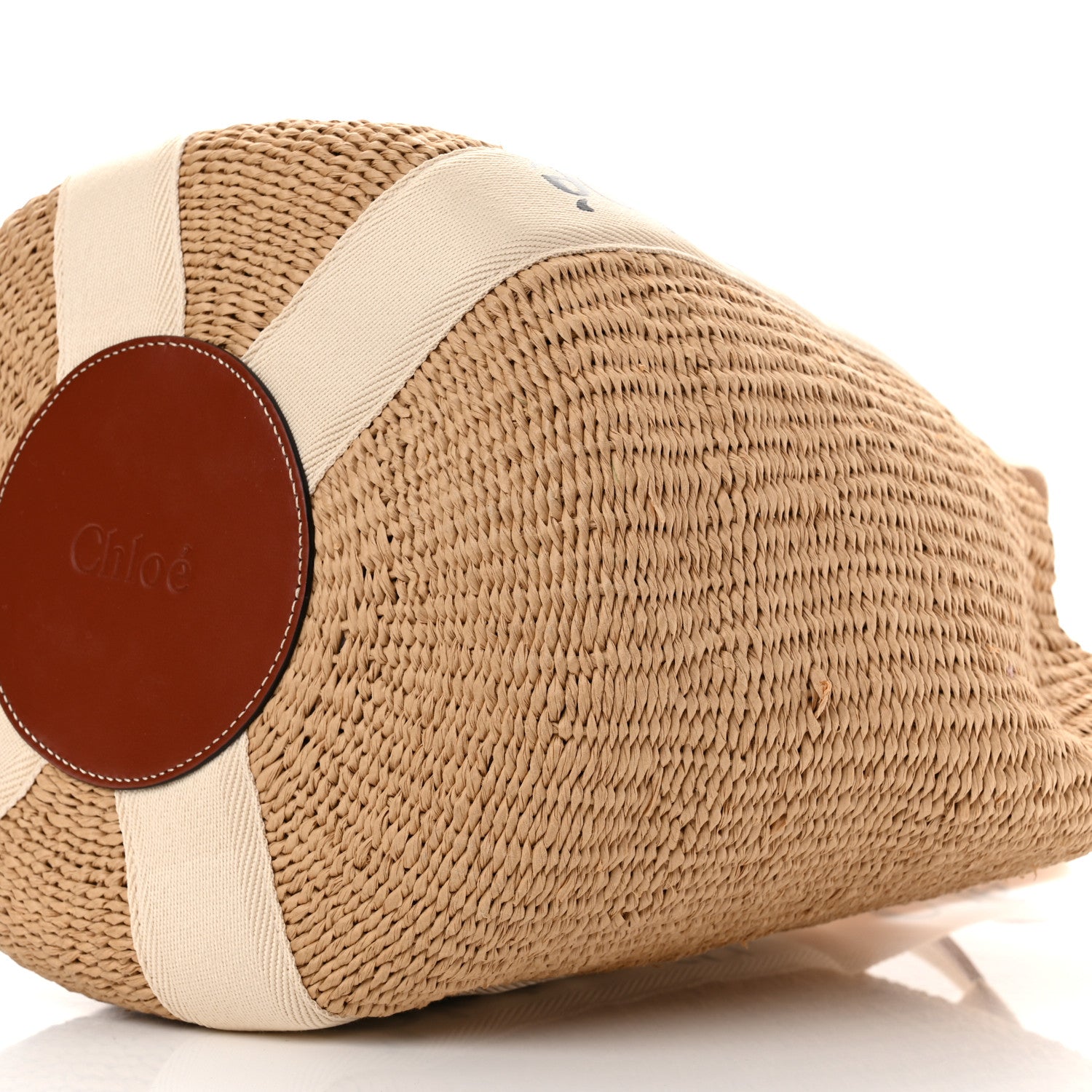 Chloe Raffia Large Woody Tote White 9 of 10