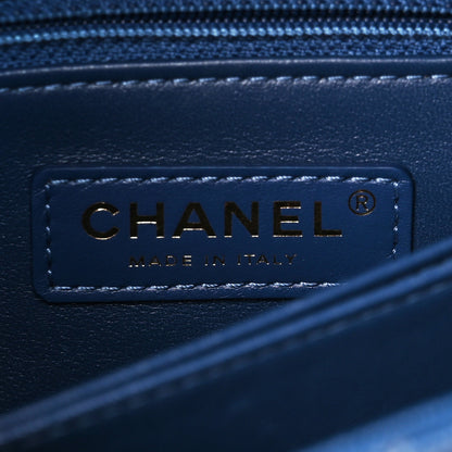 Chanel Caviar Quilted Lizard Embossed Mini Coco Handle Flap Dark Blue 6 of 12