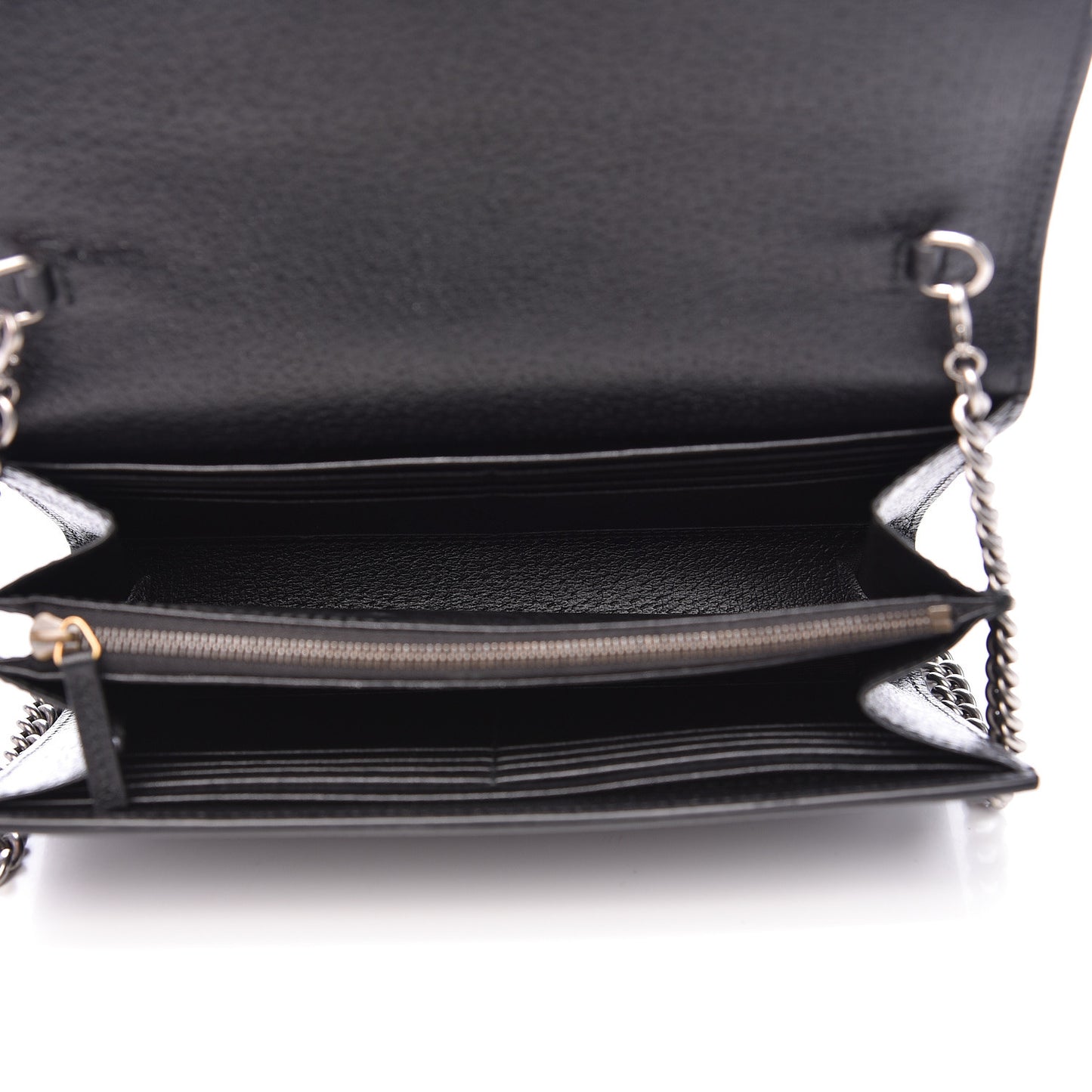 Calfskin Web Mini Dionysus Chain Wallet Black