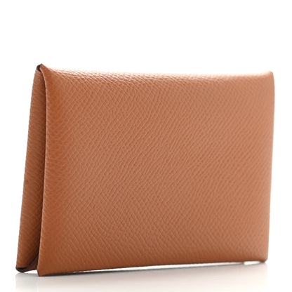 Hermes Epsom Calvi Card Case Gold 3 of 7