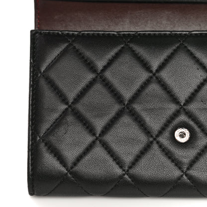 Chanel Lambskin Quilted Large Gusset Flap Wallet Black 18 of 18