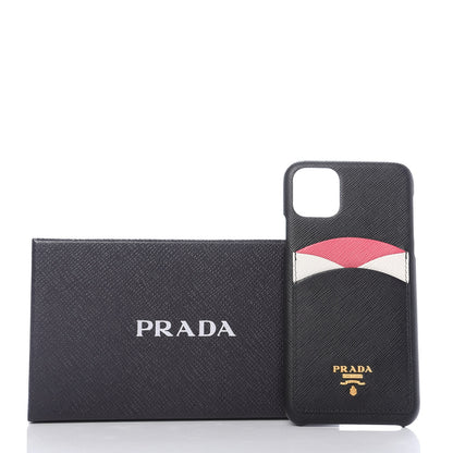 Prada Saffiano iPhone 11 Pro Max Case Black Hibiscus 6 of 6