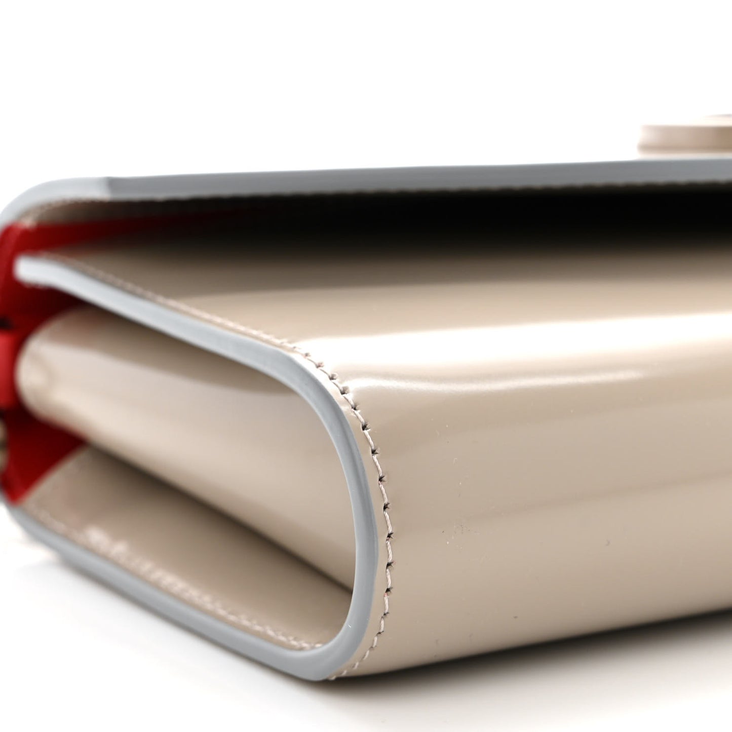 Patent Calfskin Loubi54 Wallet On Chain Goose