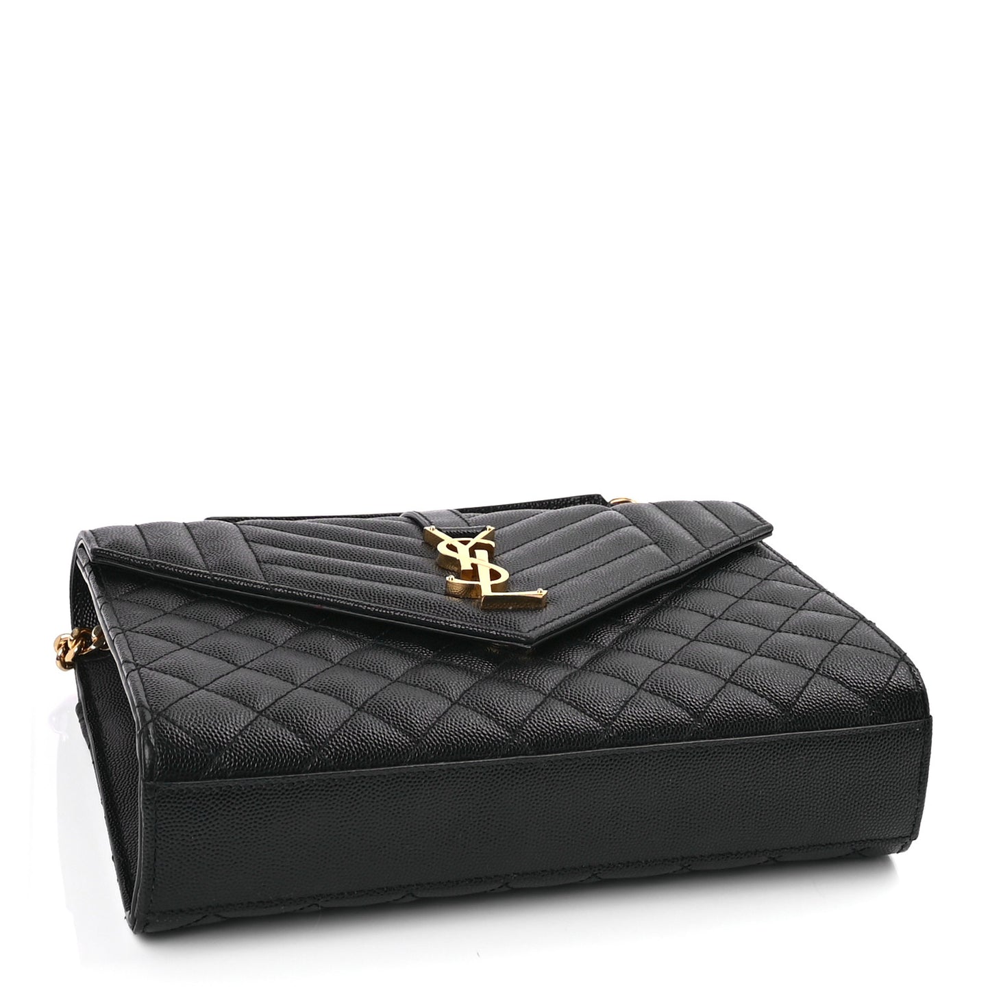 Grain De Poudre Textured Mixed Matelasse Triquilt Medium Monogram Satchel Black