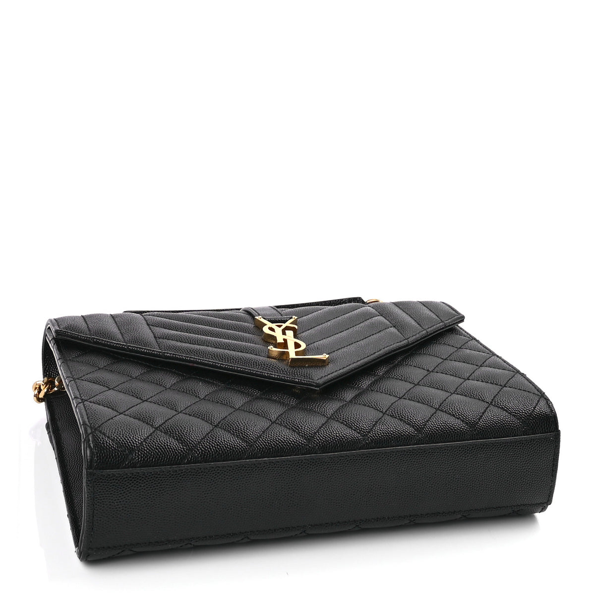 Saint Laurent Grain De Poudre Textured Mixed Matelasse Triquilt Medium Monogram Satchel Black 3 of 8