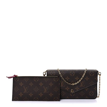 Louis Vuitton Monogram Pochette Felicie Chain Wallet Fuchsia 2 of 10