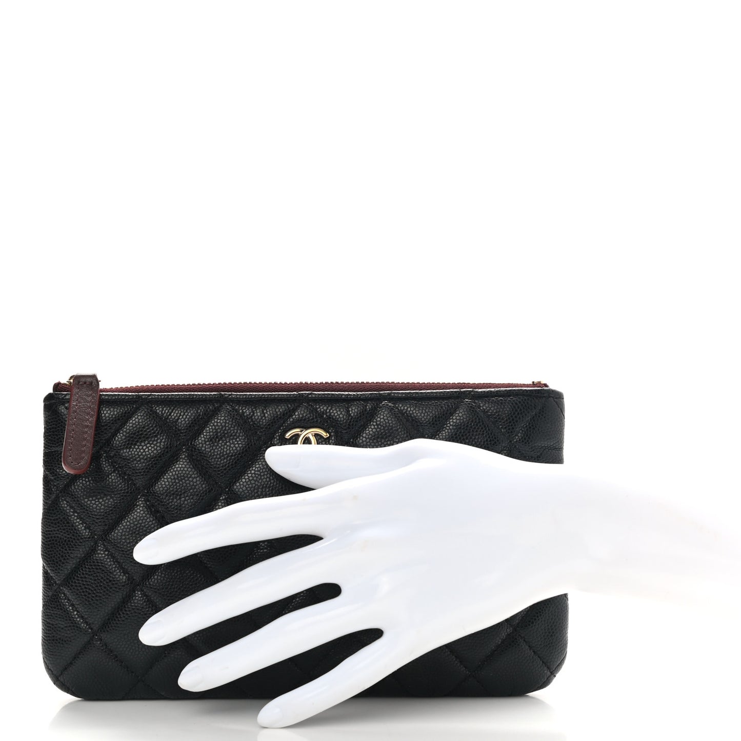 Caviar Quilted Cosmetic Case Black