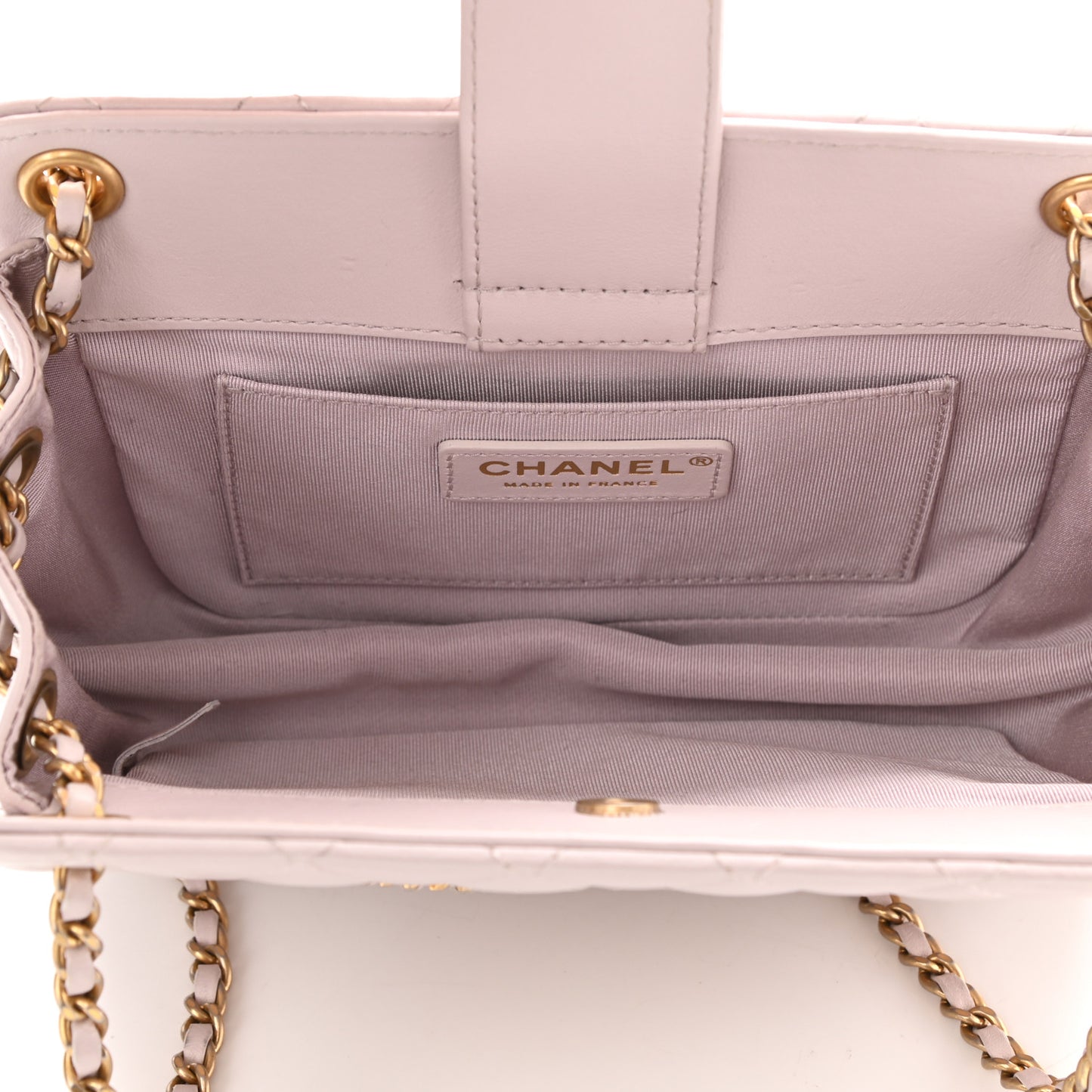 Calfskin Quilted Small CC Chain Accordion Tote Light Pink