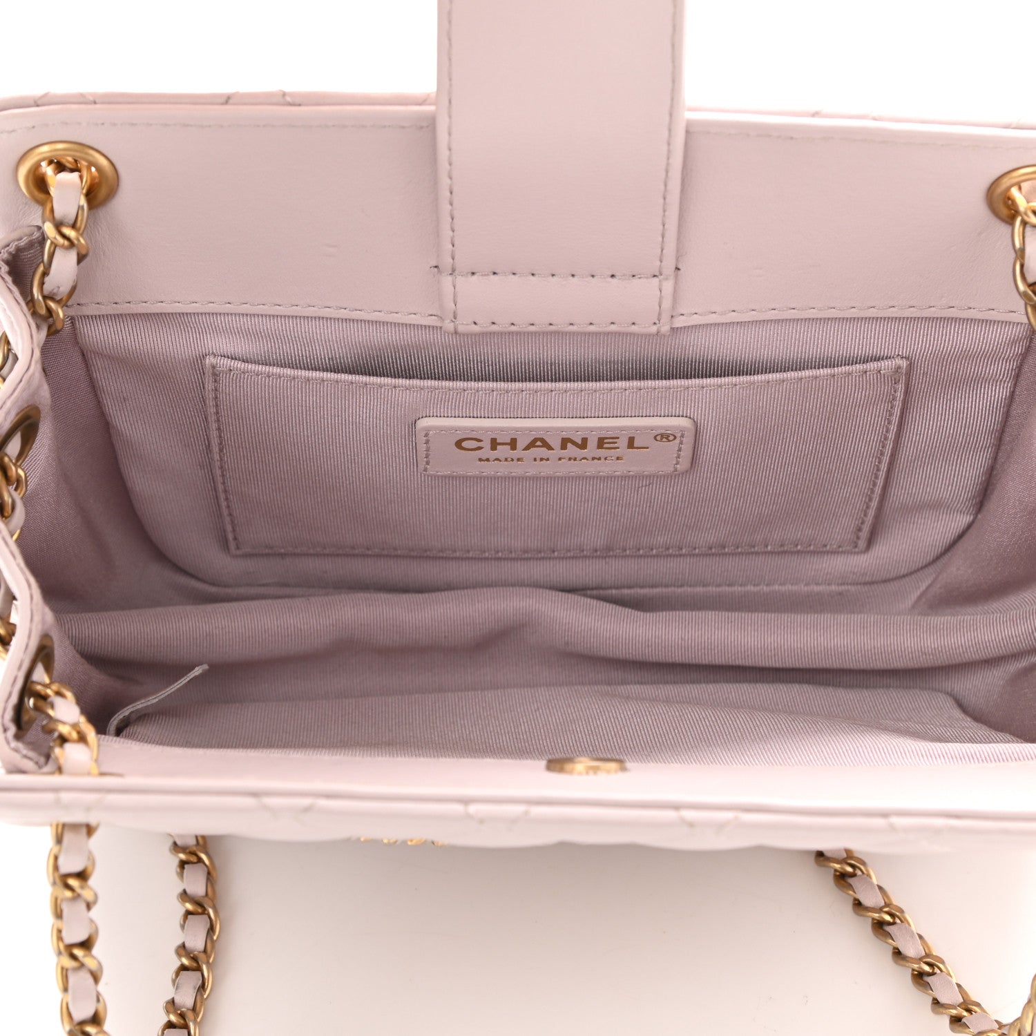 Chanel Calfskin Quilted Small CC Chain Accordion Tote Light Pink 5 of 10