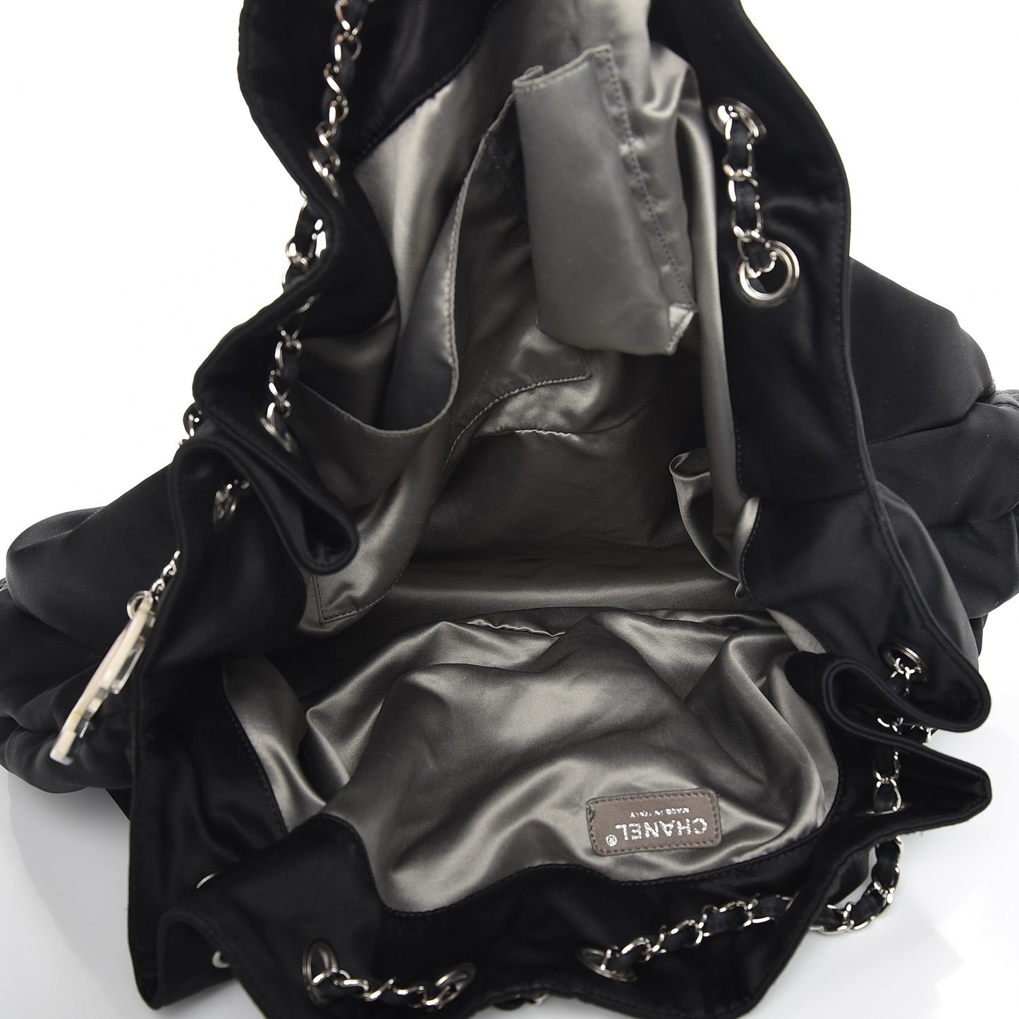 Satin Melrose Hobo Black