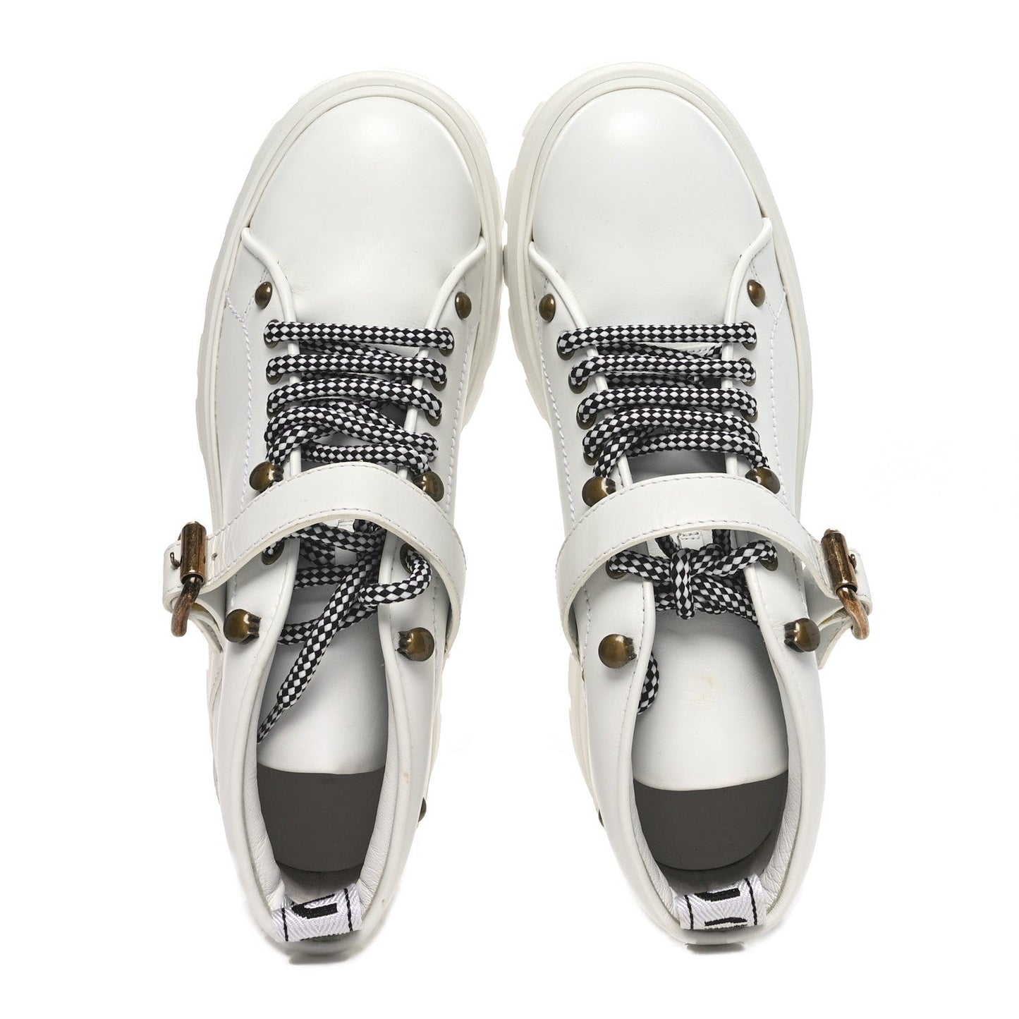 Calfskin Lace Up Ankle Boots 40 White