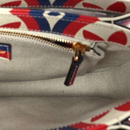 Gucci X ADIDAS Shangai Calfskin Web Trefoil Interlocking G Small Horsebit 1955 Shoulder Bag Red White Blue 4 of 8