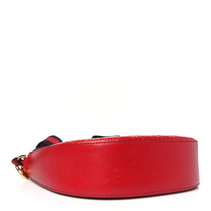 Gucci ssima Web Medium Padlock Messenger Shoulder Bag Hibiscus Red 4 of 7