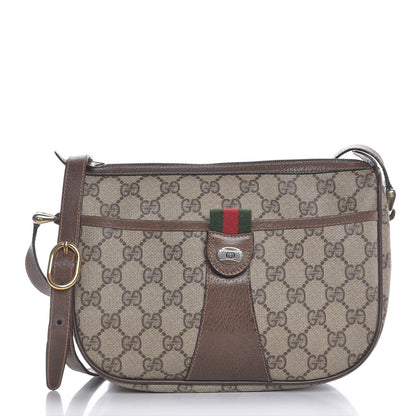 Gucci GG Plus Monogram Web Shoulder Bag Brown 1 of 7