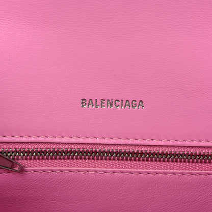 Balenciaga Washed Denim BB Monogram Hourglass Top Handle Bag Small Pink 6 of 10