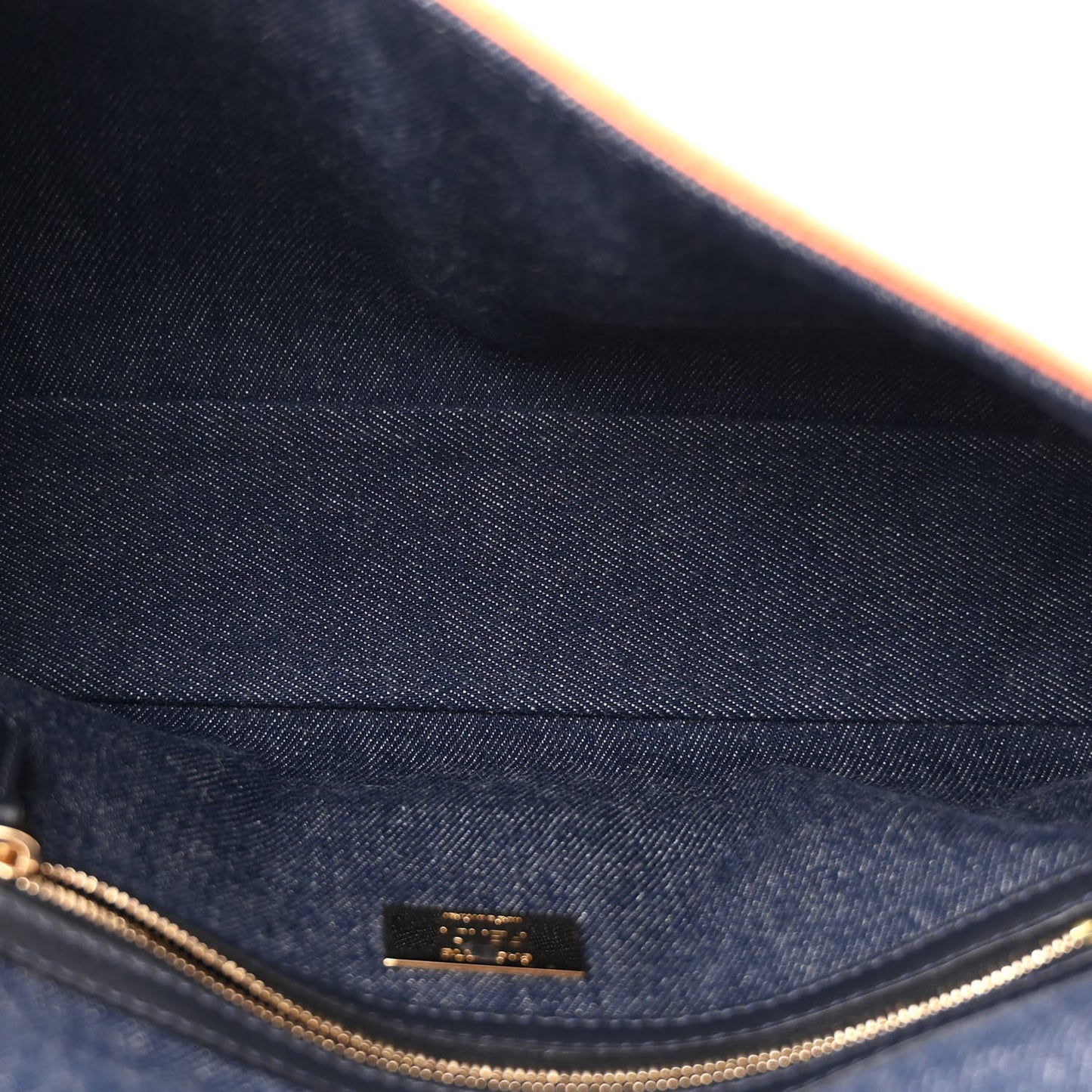 Denim Large Baguette Blue Arancio Fluo