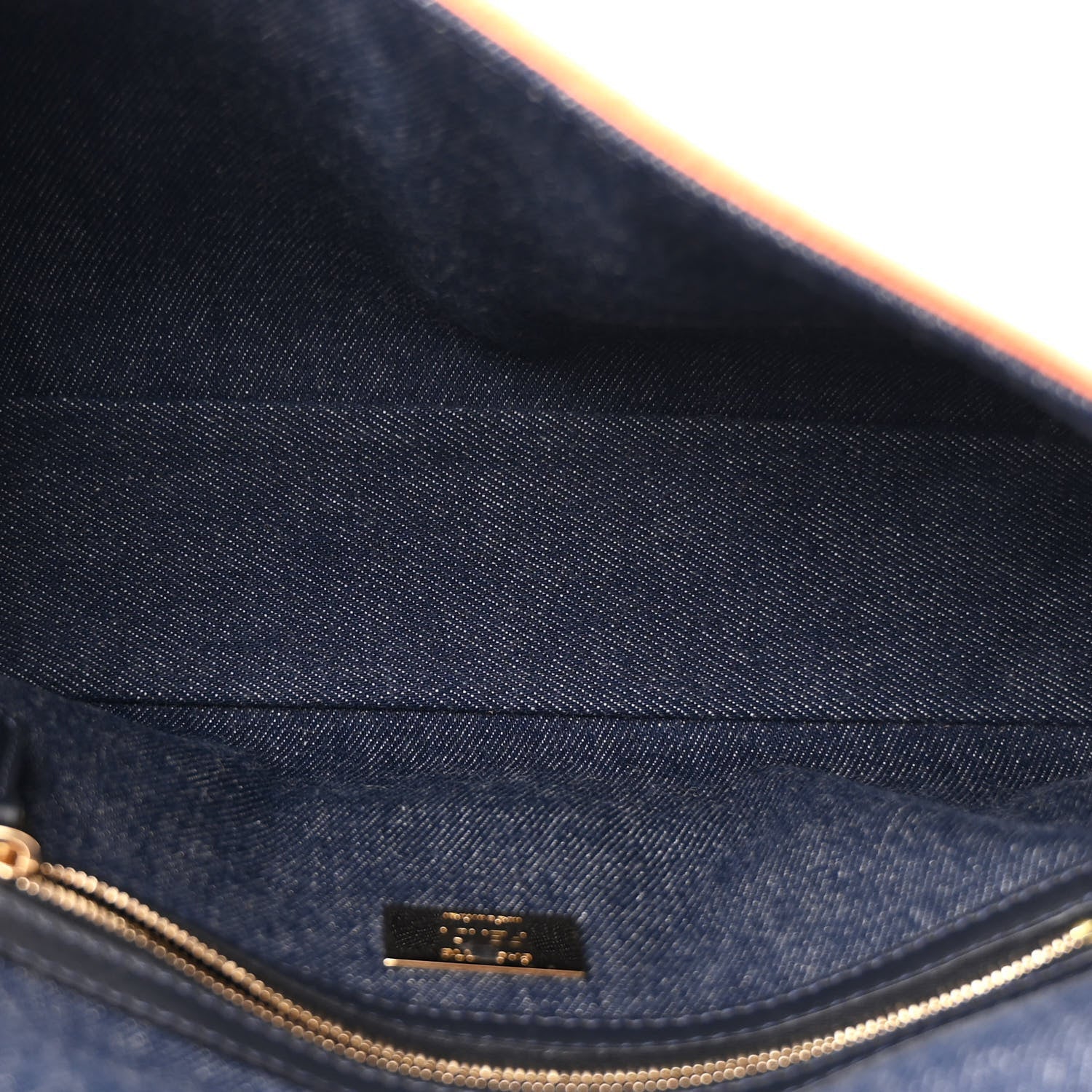 Fendi Denim Large Baguette Blue Arancio Fluo 5 of 7