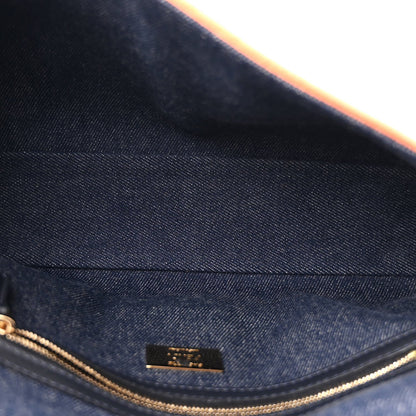 Fendi Denim Large Baguette Blue Arancio Fluo 5 of 7