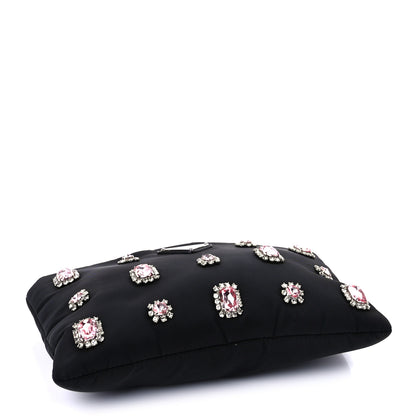 Prada Tessuto Nylon Crystal Clutch Bag Black 3 of 8
