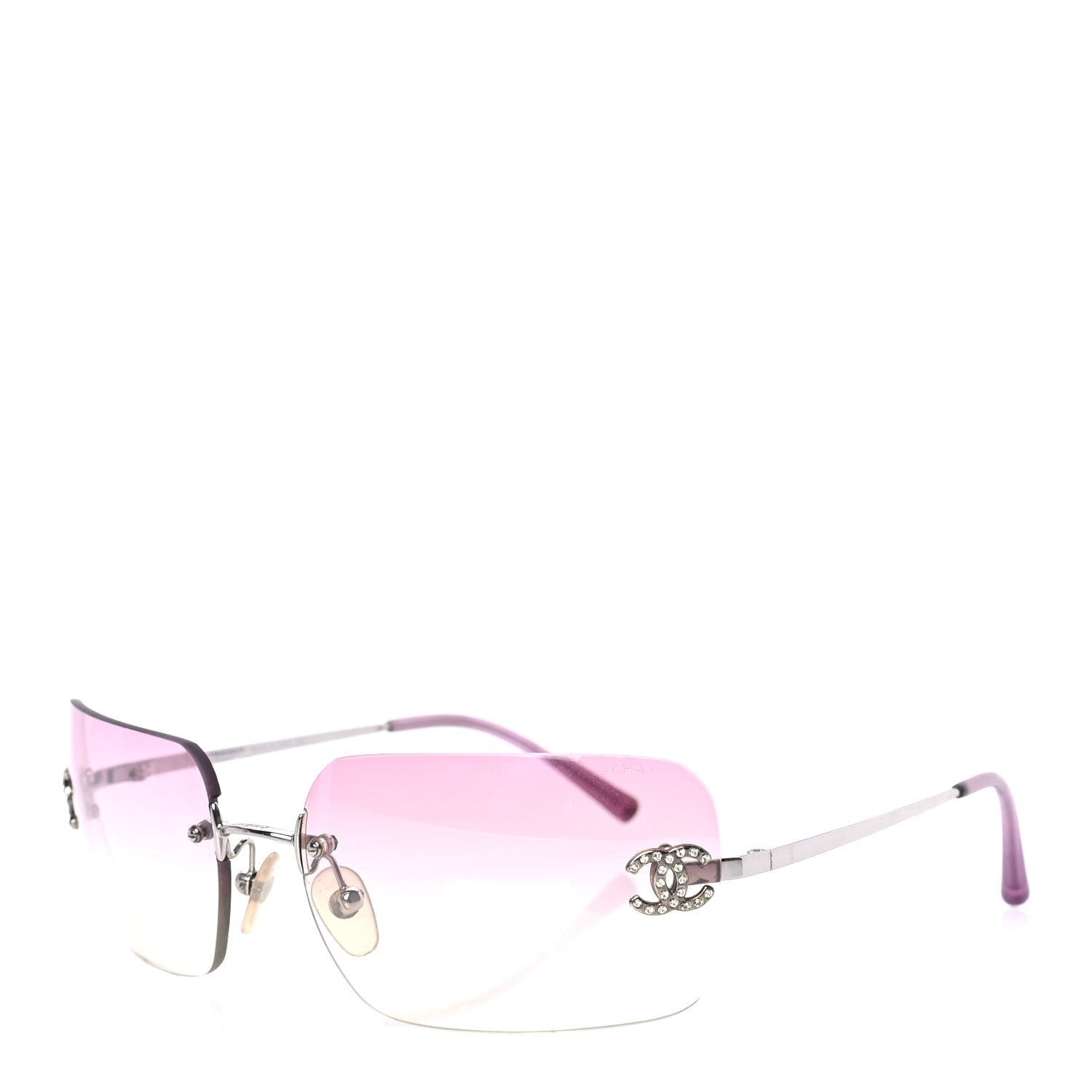 Chanel Metal Crystal CC Logo Sunglasses 4017-D Pink 1 of 6
