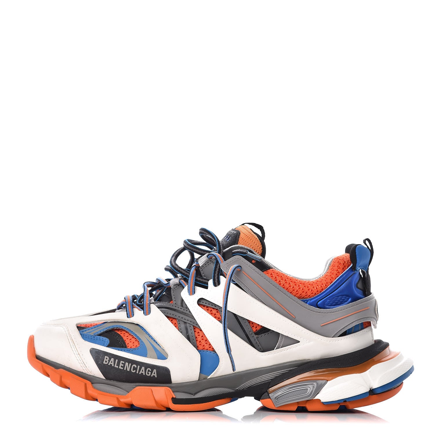 Balenciaga Mesh Nylon Mens Track Sneakers 43 Gris Orange White 1 of 9