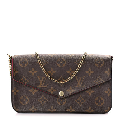 Louis Vuitton Monogram Pochette Felicie Chain Wallet Fuchsia 1 of 9