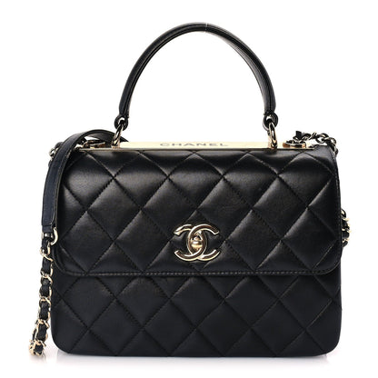 Chanel Lambskin Quilted Small Trendy CC Dual Handle Flap Bag  Black 1 of 9