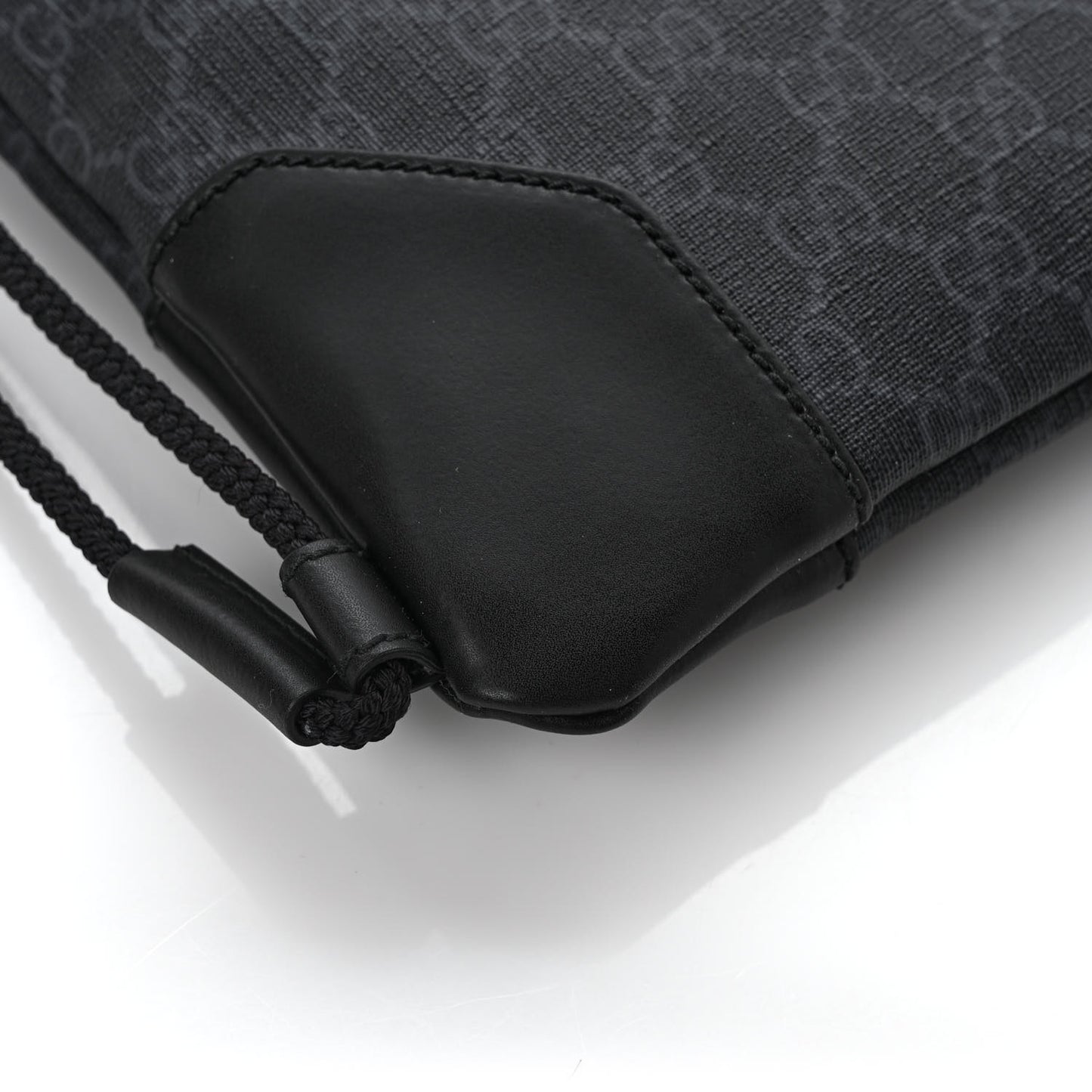 Soft GG Supreme Monogram Appia Calfskin Web Drawstring Backpack Black