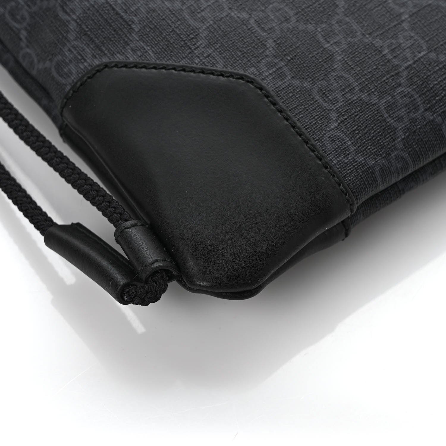 Gucci Soft GG Supreme Monogram Appia Calfskin Web Drawstring Backpack Black 8 of 9