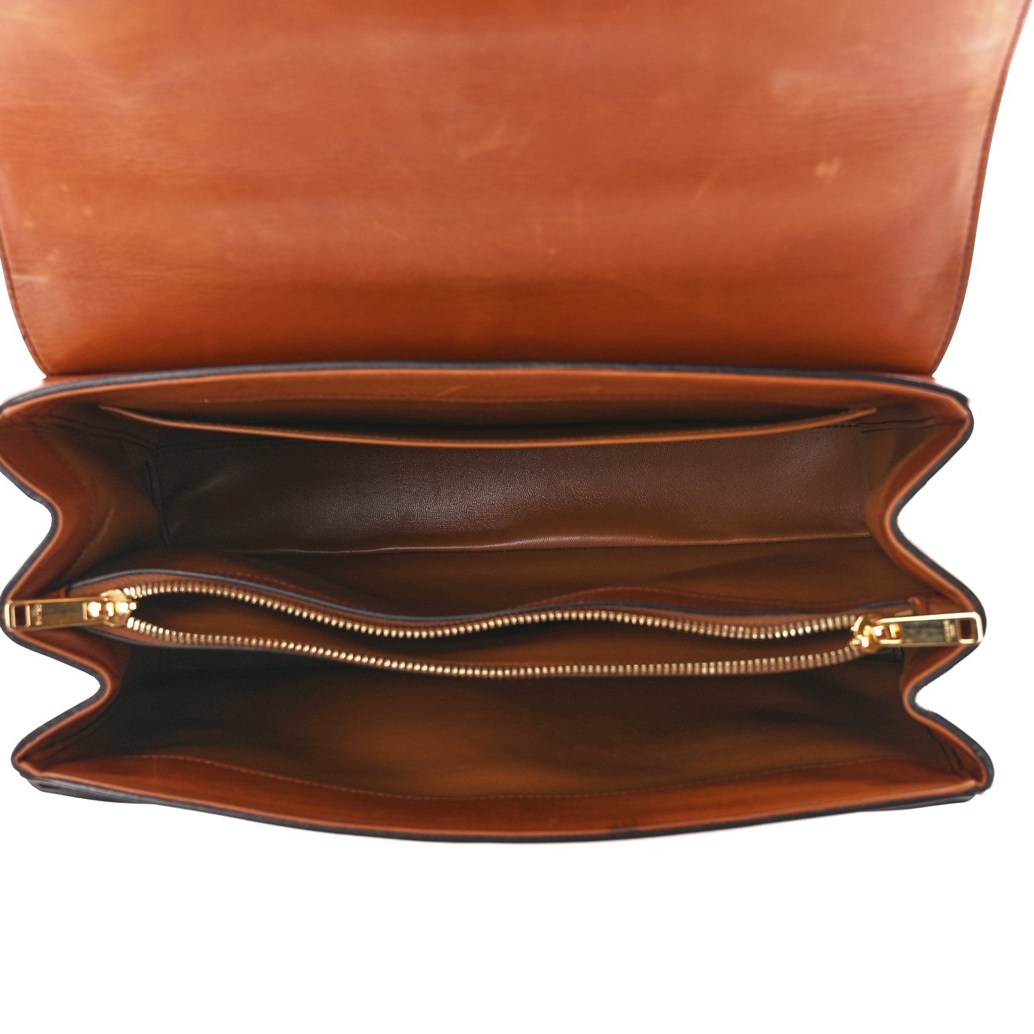 Celine Satinated Calfskin Medium 16 Top Handle Bag Tan 5 of 11