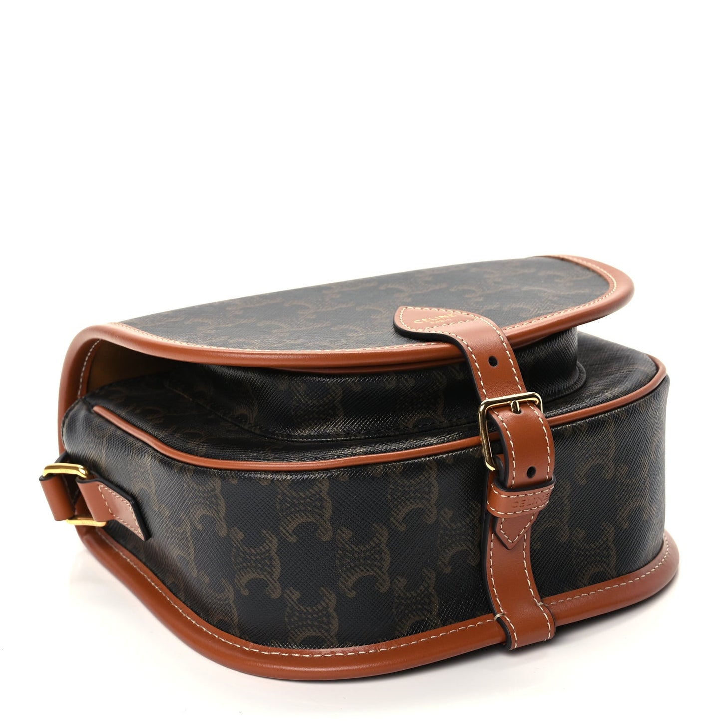 Triomphe Canvas Medium Folco Bag Tan