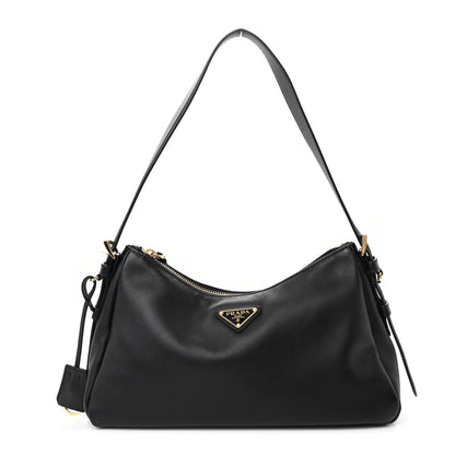 Prada Soft Calfskin Aimee Shoulder Bag Black 1 of 7