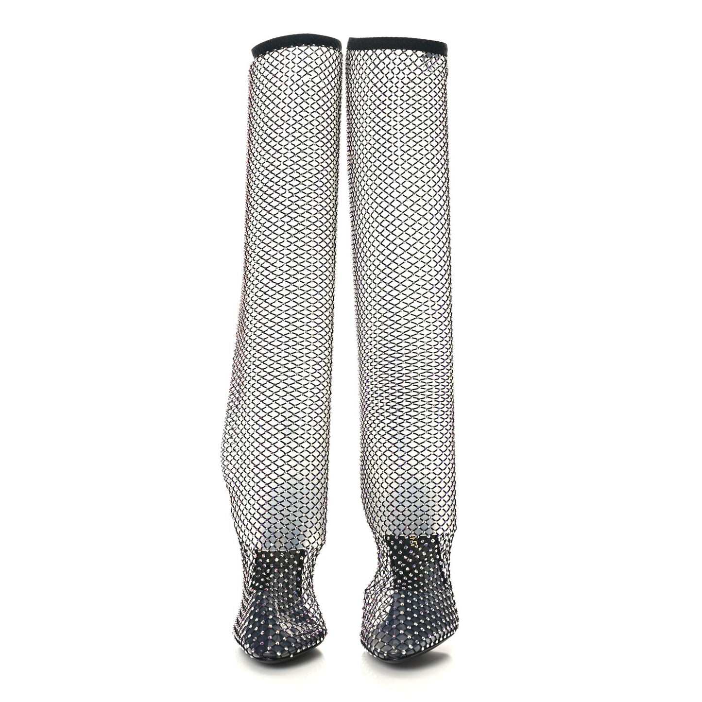Mesh Crystal Koller 100 Knee High Boots 37 Black