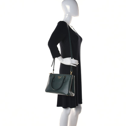 Prada Saffiano Small Galleria Double Zip Tote Smeraldo 2 of 9