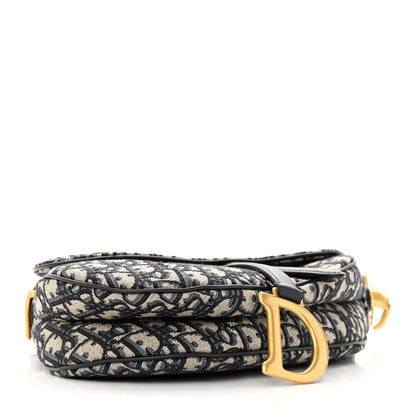 Christian Dior Oblique Saddle Bag With Strap Blue 4 of 11