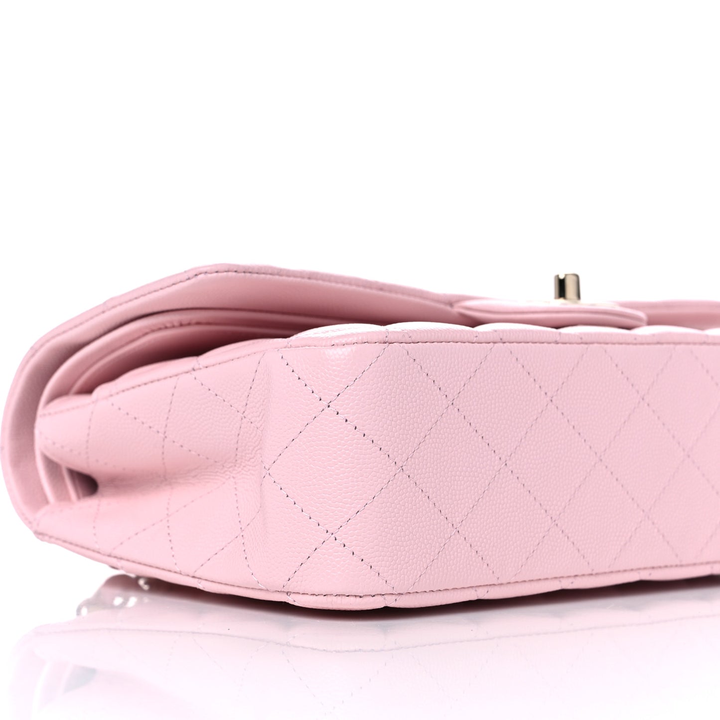Caviar Quilted Medium Double Flap Light Pink